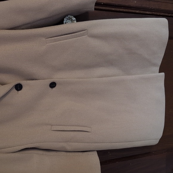 ZARA  Tan/ Camel Long Coat Professional Classic Size Large - Picture 5 of 9